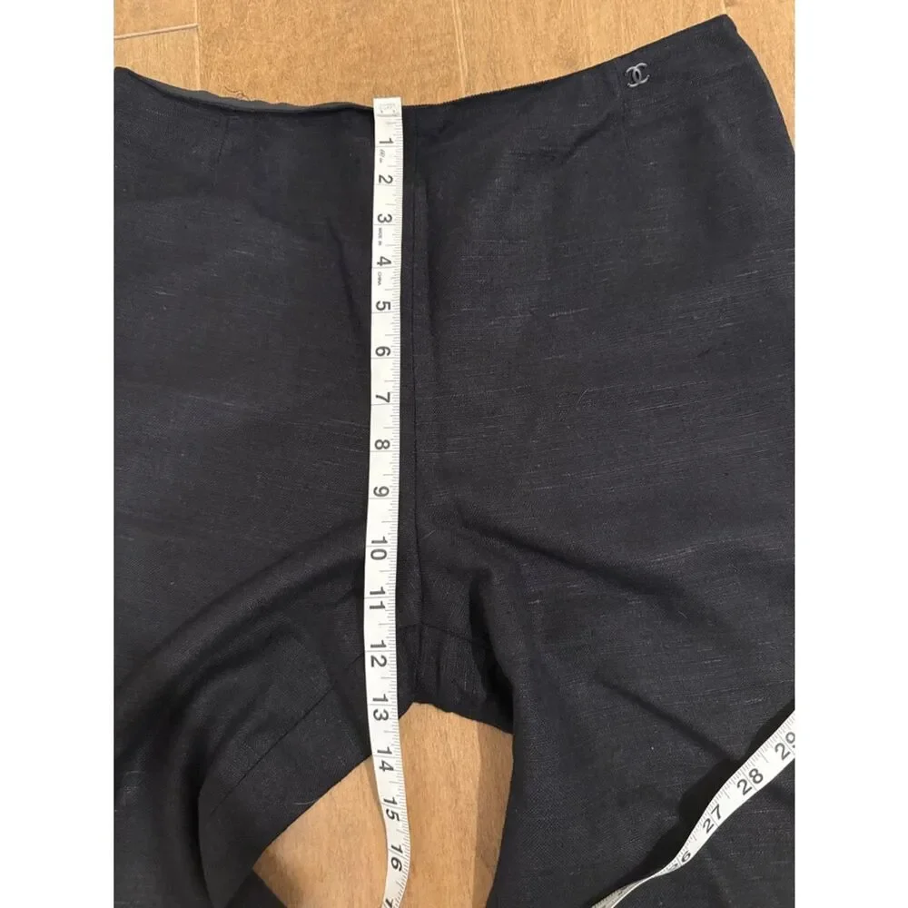 CHANEL Black Silk Pant with Signature Label
